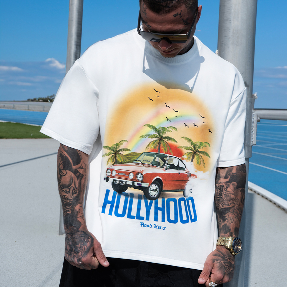 T-shirt Hollyhood - White