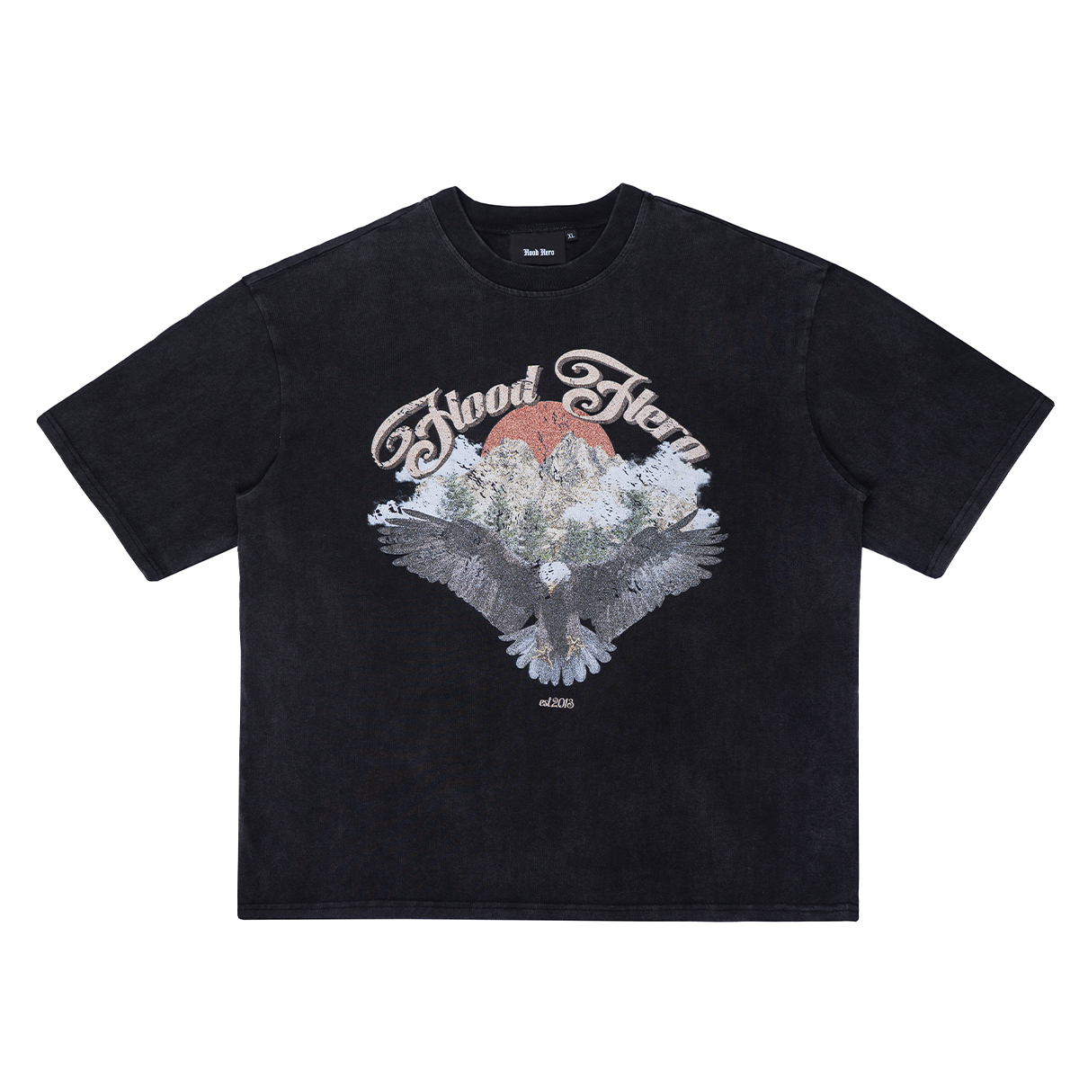 T-shirt Vintage - Eagle - Black